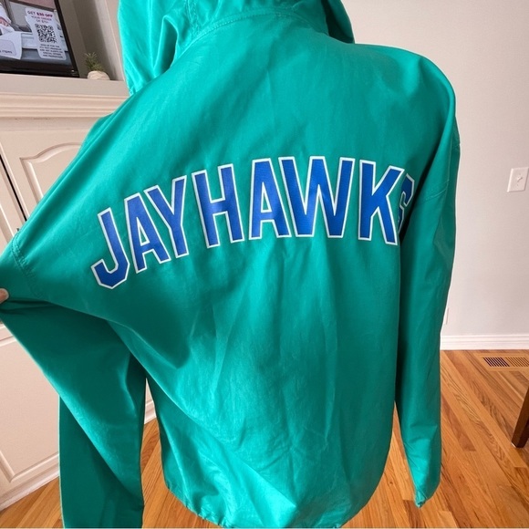 Champion Authentic Athletic wear half zip wind breaker rain KU Jayhawks size S - Picture 3 of 16